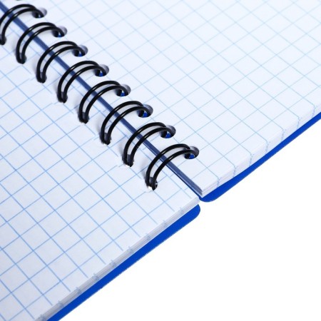 Notebook A6 (102 x 146 mm), 80 sheets in a cage on the Erichkrause Total Blue spiral, plastic cover, offset unit, white 100%, blue-4