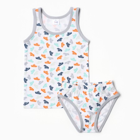 Set for a boy (T -shirt, panties), gray color, height 116 cm