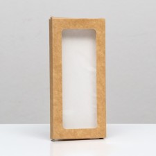 Box for tiles of chocolate, craft, with a window of 17.1 x 8 x 1.4 cm