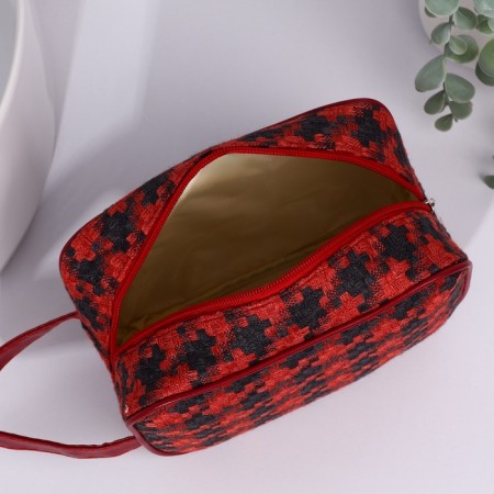 Cosmetic bag with lightning, black/red color-3