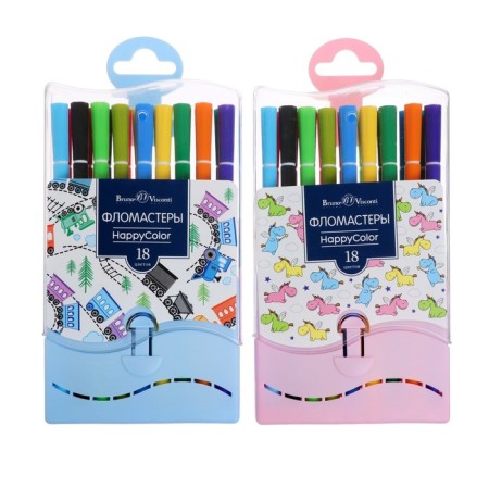 Fleeters of 18 flowers Happycolor, on water -based, in plastic pencil case, mix
