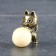 Souvenir "Cat", Brass, Amber Smole, 2.9x1.5x2.0 cm