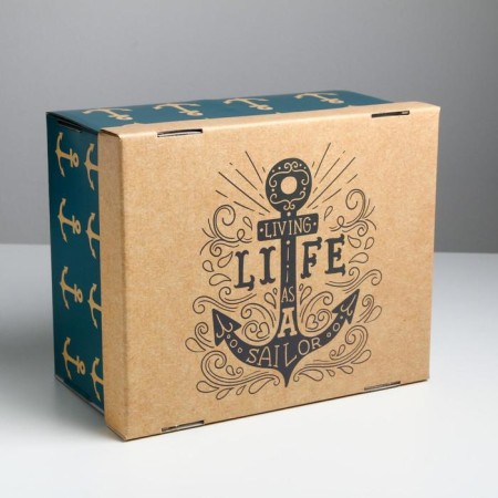 Gift folding box, packaging, "sea", 31.2 x 25.6 x 16.1 cm-2