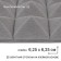 Acoustic foamine pyramid, self -adhesive, tiles, 50 x 50 x 5 cm, gray