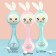 Musical “Bunny” rattles, glow, elastic ears, pink color, crush me