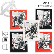 A notebook in a cage 18 sheets, 5 types of mix, cover coated cardboard, spider-man