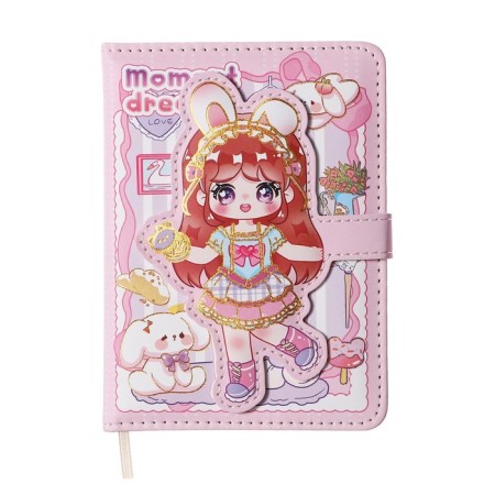 Gift notebook, A6, 100 sheets, color block, with a curly knife, PVC cover, "Anime", mix-4