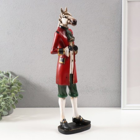 Souvenir Polystone "English cartoon - horse in the coat" 41.5x7x12 cm-1
