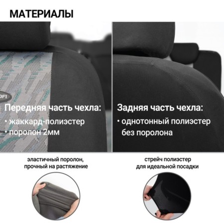 Autoshekhli university Autoprofi TT-902J Cloud, Polyester, Jacquard, a set of 9 items, front row, rear row-2