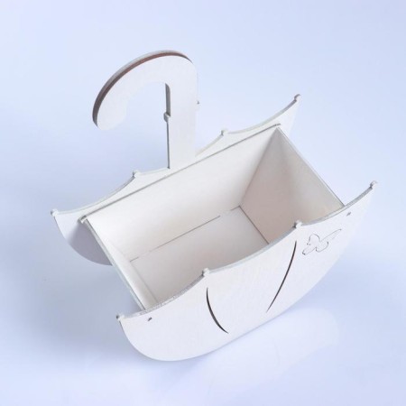 Kashpo wooden "Umbrella with a suspension", white, 19 × 9 × 21.5 cm-3