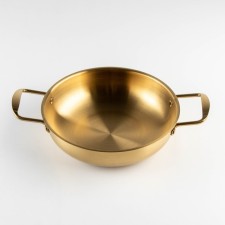 Stear, d = 22 cm, h = 6.5, thickness 1 mm, 201 steel, gold color
