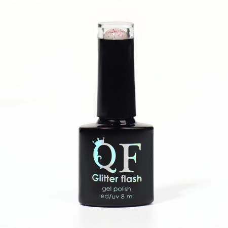 Gel nail polish, Glitter Flash, 3 phase, 8ml, Led/UV, transparent/raspberry (09)-5