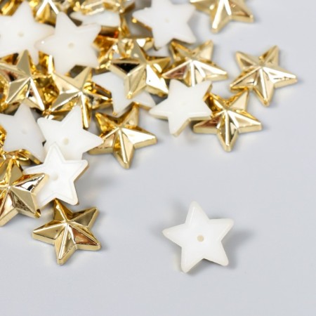 Decor for creativity plastic "Stars" gold set 50 pcs 1.4x1.4 cm-1