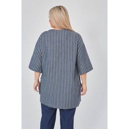 Women's tunic, size 62, dark blue color-4