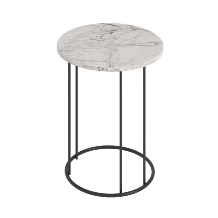 Coffee table "ST127.0", 450 × 450 × 650 mm, color MDF Monte White / Metal Black Muar