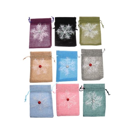 Snowflake gift bag, size: 10 × 14 cm, mix color-2
