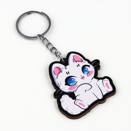 Keychain for keys with stickers in the set "cat", 4.7 x 10 cm-3