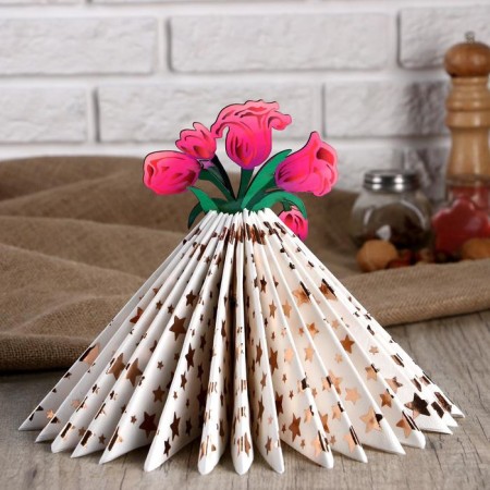 Wooden napkin "Flowers in a vase"
