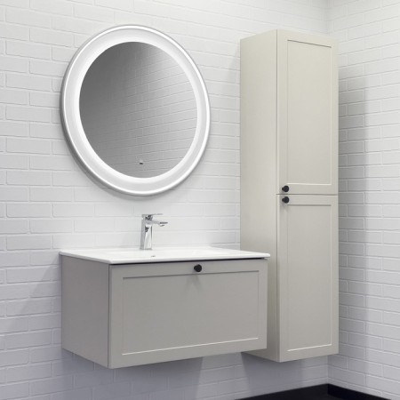 Mirror Comforty "Yerevan-70" LED backing, contactless sensor, white matte-1
