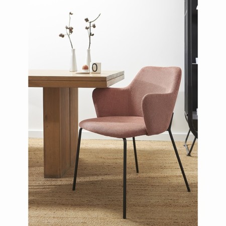 Dwight chair, 510 × 550 × 860 mm, textured Shenill, pink color