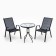Set of garden furniture: table + 2 stools, textile, black, maximum load 120 kg