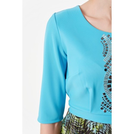 Women's dress, size 42, blue color-4