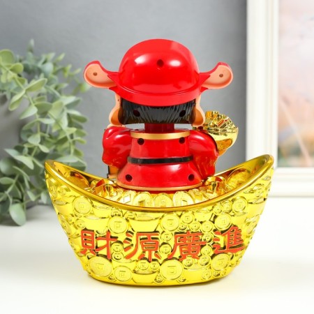 Plastic pendulum from the solar battery "Guan-di in the boat" 9x16.5x16.5 cm-2