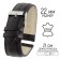 Watch strap, male, 22 mm, harness 85 mm, larynx 125 mm, leather, elongated, black