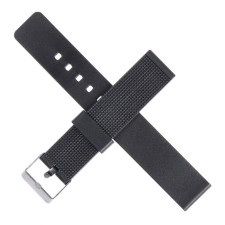 18 mm watch strap, silicone, L-22 cm, black