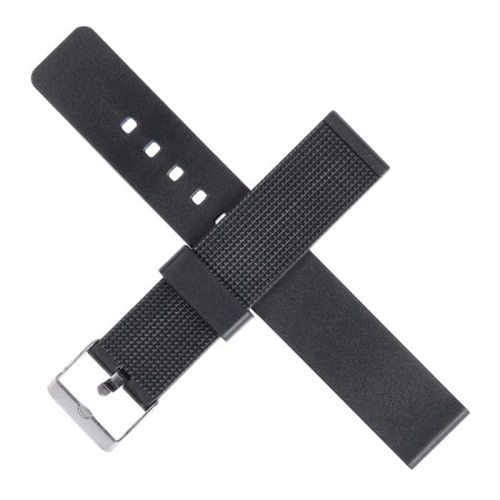 18 mm watch strap, silicone, L-22 cm, black