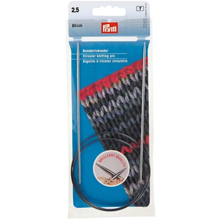 Circular knitting needles, brass 80 cm/ 2.5 mm