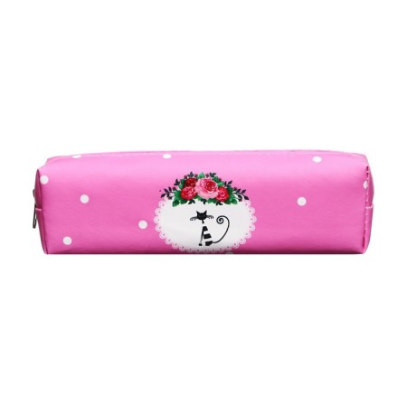 School "cat", on a zipper, pink-1