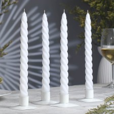 A set of candles of twisted, 2.3x 24.5 cm, 5 hours, 50 g, 4 pieces, white