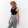 Pants (leggings) Sports female with textured elastic minaku color graphite, river 46