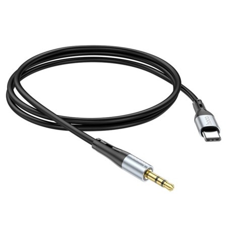 Hoco UPA22, Jack 3.5 mm (M) cable - Type -C, 1 m, silicone, black-2