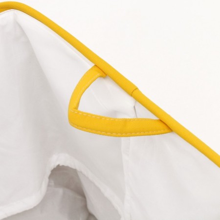 A basket for storing toe with a puff on a rope, 40 x 50 x 48 cm, yellow-6