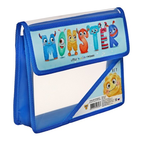 A5 notebook folder (230 x 190 x 50 mm), with Velcro valve, plastic/textiles, PM-A5-03 "Montstrika"-1