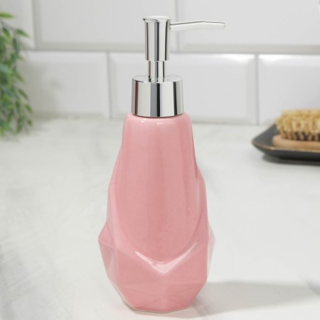 Set: dispenser, glass, soap dish "pink"-2