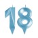 Candle in the cake jubilee "line" (set 2 in 1), number 18/81, blue metallic, 6.5 cm