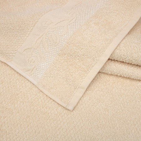 Terry towel, 420 g, size 70x130 cm, beige color-1