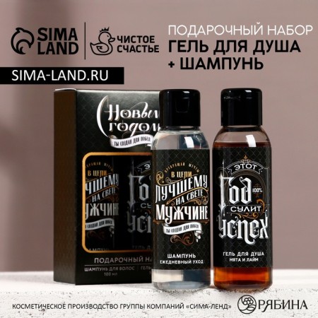 Gift set "Year promises success", shower gel and hair shampoo, 2x100