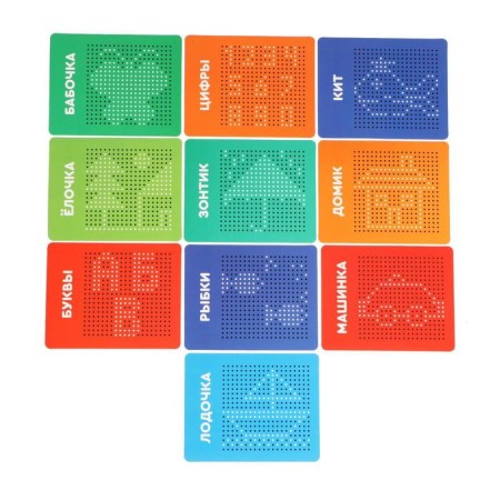 The training tablet "Magnetic drawing", 380 holes, green color-6
