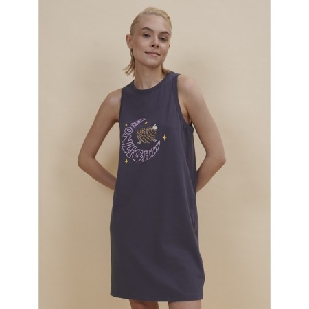 Female dress, size l, dark blue color