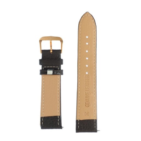 Solomon watch strap, 20 mm, genuine leather, L-20 cm, brown with embossing-2