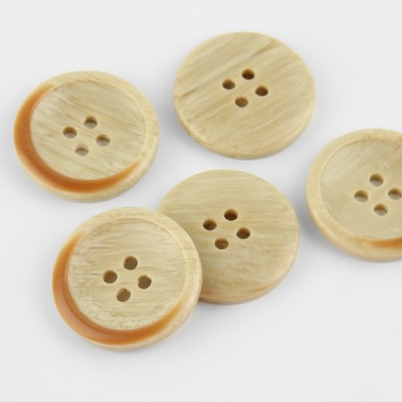 A set of buttons, 4 punctures, d = 25 mm, 5 pcs, beige color-1
