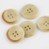 A set of buttons, 4 punctures, d = 25 mm, 5 pcs, beige color