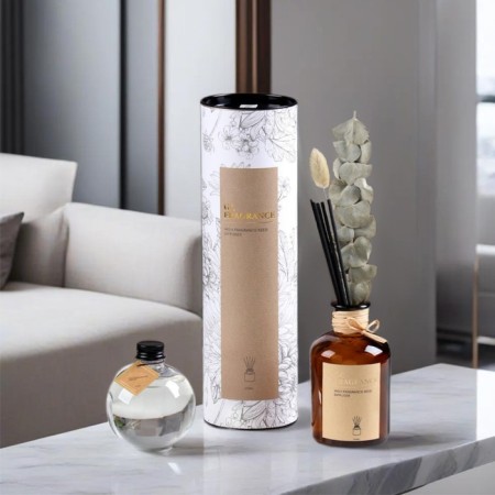 Set for flavoring rooms in a tube: diffuser 230 ml, aromaticoma, white flowering