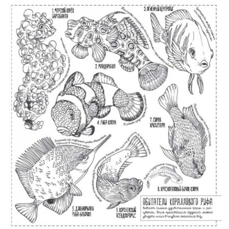 The creatures are large and small. 35 posters for coloring-6