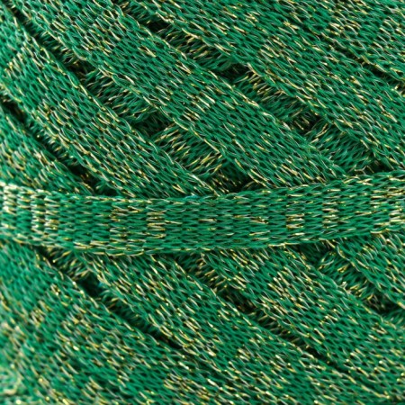 Knitted yarn "Ribbon" with Lurex 85m/170 ± 5 g (nephritis, lurex: gold)-2