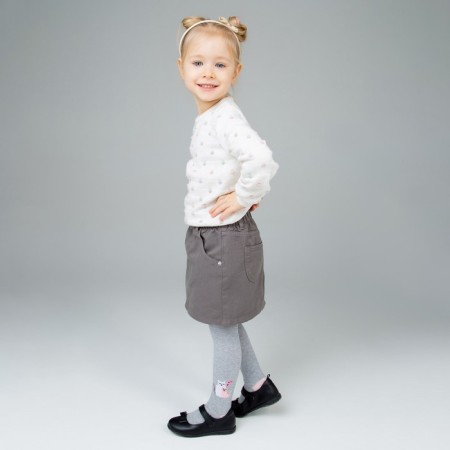 Pantyhose children, color gray melange, height 104-110 cm